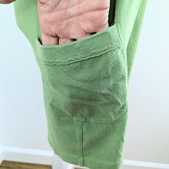 Hollister Early 2010s Y2K Green Knit Double Pockets Mini Babydoll Dress Size S - Picture 6 of 10